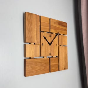 Wall clock unique, wooden wall clock large, analog, natural beech tree clock, housewarming gift