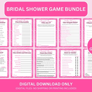 Bridal Shower Games Bundle | Printable Bridal Shower | Package Games for Bridal | Printable Wedding Shower Games | Bridal Party Games