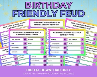 Birthday Friendly Feud | Birthday Party Game | Family Game Night | Birthday Trivia | Printable Birthday Game | Instant Download