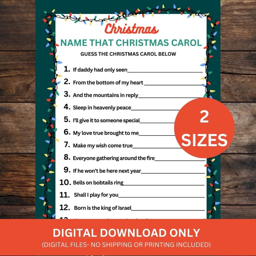 Christmas Song Trivia, Christmas Carol Trivia Game, Christmas Quiz ...