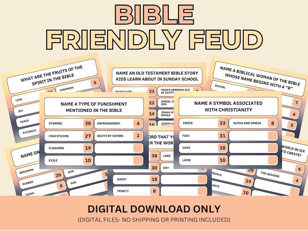 Printable Bible Feud Game Bible Family Feudstyle Game Show Church