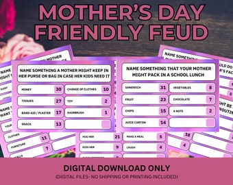 Printable Mother's Day Feud Game | Mother's Day Friendly Feud Game |Mother's Day Trivia Game | Mother's Day Family Feud