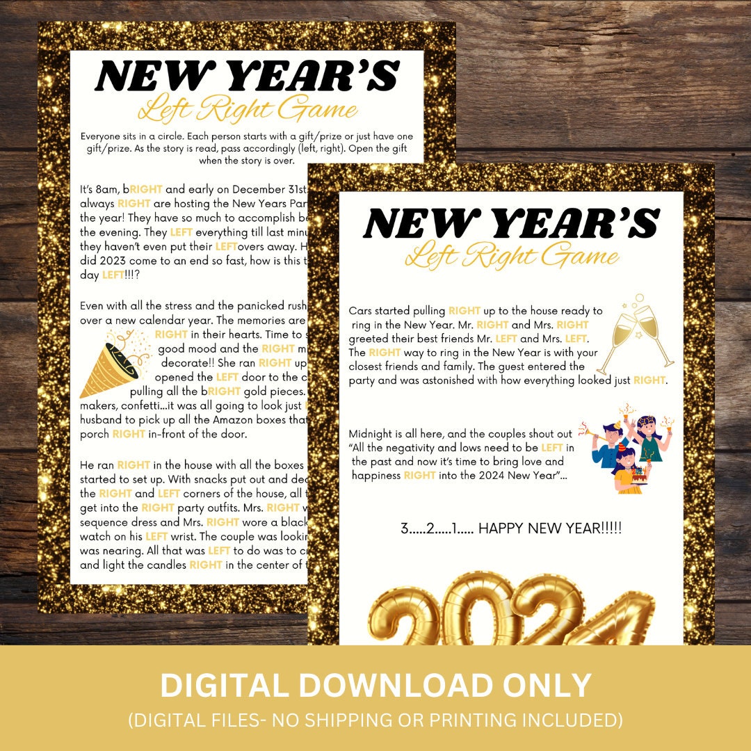 Printable Left Right New Year Left Right New Year Game Left Right Game ...