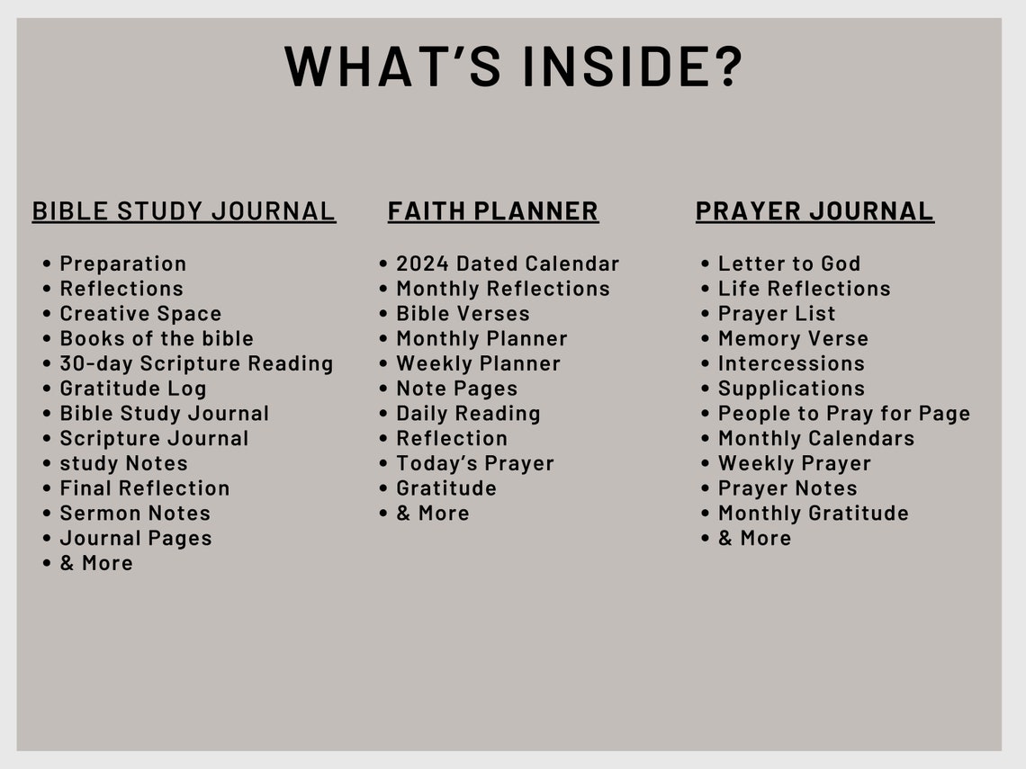 Printable Bible Study Journal | Prayer Journal | Faith Planner ...