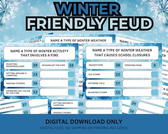 Printable Winter Feud Game | Winter Family Feud Game Show | Winter Family Feud | Winter Family Feud Questions | Printable Winter Games