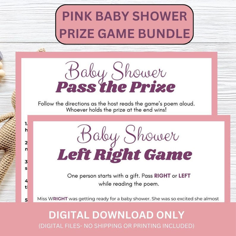 Printable Left Right | Printable Pass the Prize | Printable Baby Shower ...