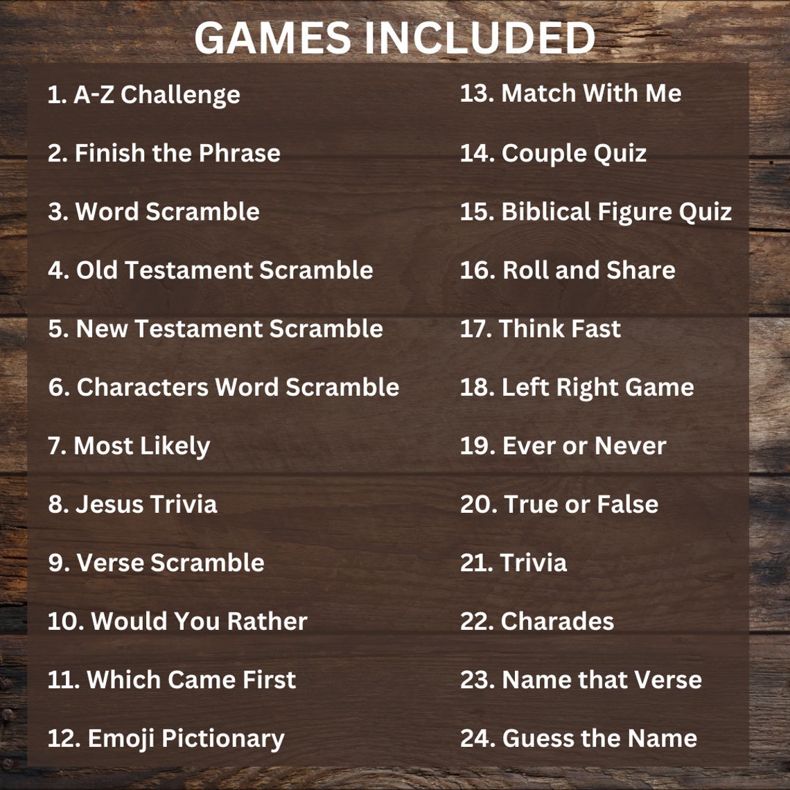 Printable Bible Games Bundle, Bible Trivia, Bible Games for Adults