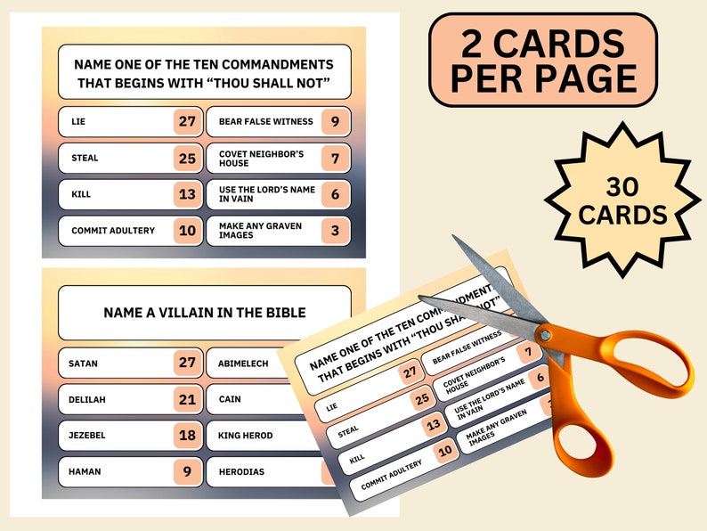 Printable Bible Feud Game Bible Family Feudstyle Game Show Church