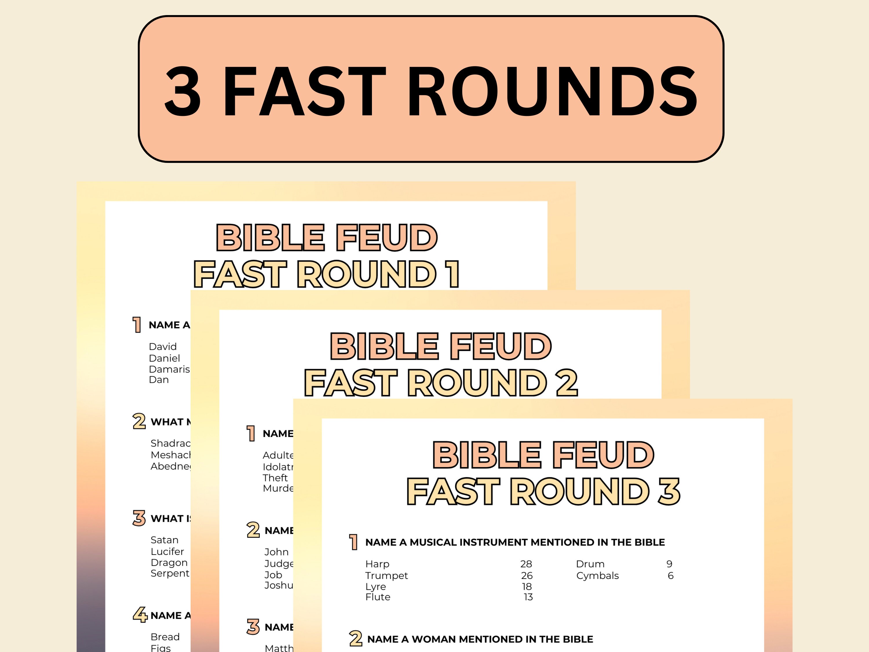 Printable Bible Feud Game Bible Family Feud Game Show Church Family