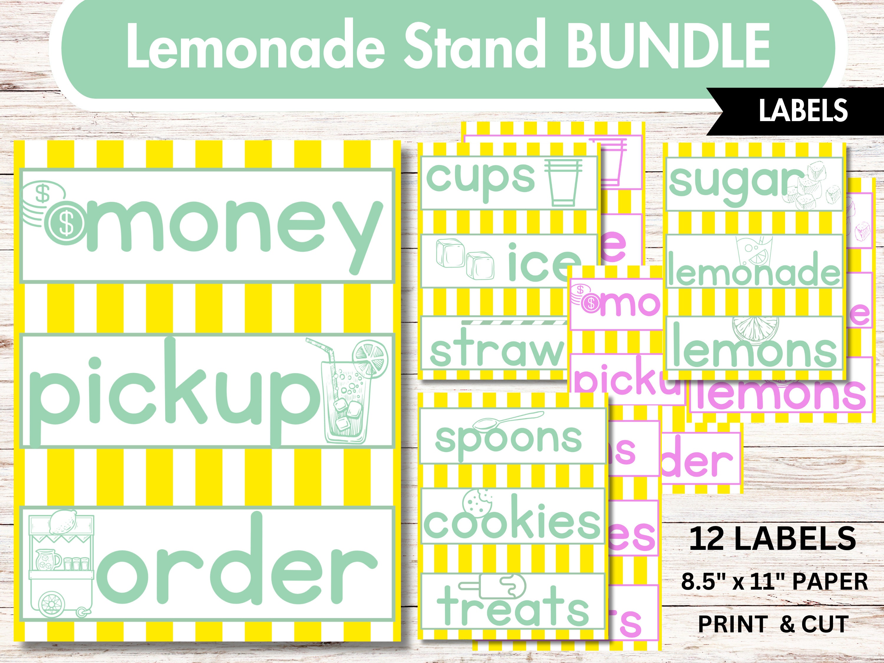 Lemonade Stand Materials | PRINTABLE SET | Checklist, Banners, Sales Trackers, Pricing Sheets ...