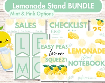 Lemonade Stand Materials | PRINTABLE SET | Planning Checklist, Banners, Sales Tracker, Pricing Sheets, Lemonade Signs | DIGITAL Download