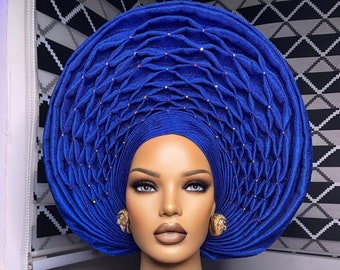 Afrikaanse autogele, klaar om gele, Afrikaanse hoed, traditionele bruiloftshoed, voorgebonden hoofddeksel, headwrap, Headtie, te dragen