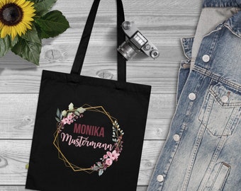 Nome iniziale della borsa di iuta personalizzabile, borsa della spesa ecologica, borsa tote, regalo fidanzata, regalo per la festa della mamma, compleanno