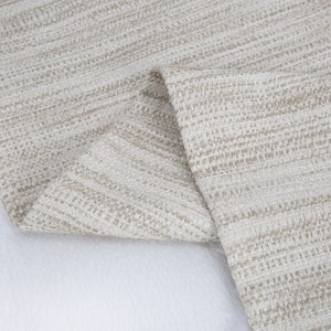 Beige Boho Bed Runner Set Striped Neutral Bed Runner Long Lumbar Pillow Cover Woven Soft Textured Fabric All Sizes image 4