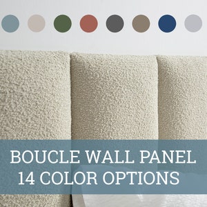 Upholstered Wall Panel • Boucle Boho Wall Panel • 14 Color Options • Textured Boucle Soft Fabric • Simple Installation •• All Sizes