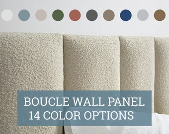 Upholstered Wall Panel • Boucle Boho Wall Panel • 14 Color Options • Textured Boucle Soft Fabric • Simple Installation •• All Sizes