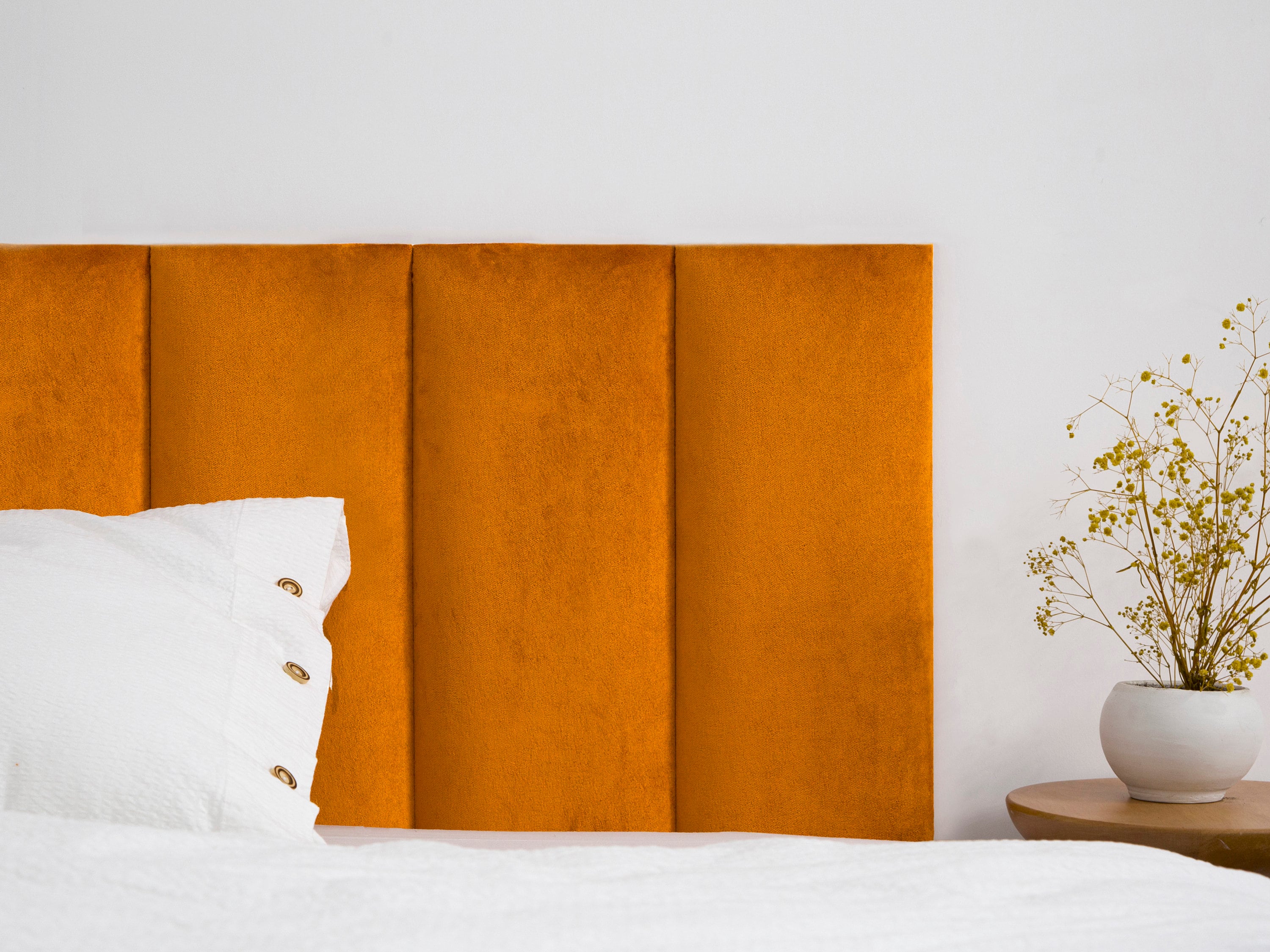 Terracotta Headboard Panel Upholstered Velvet Headboard Terracotta Soft