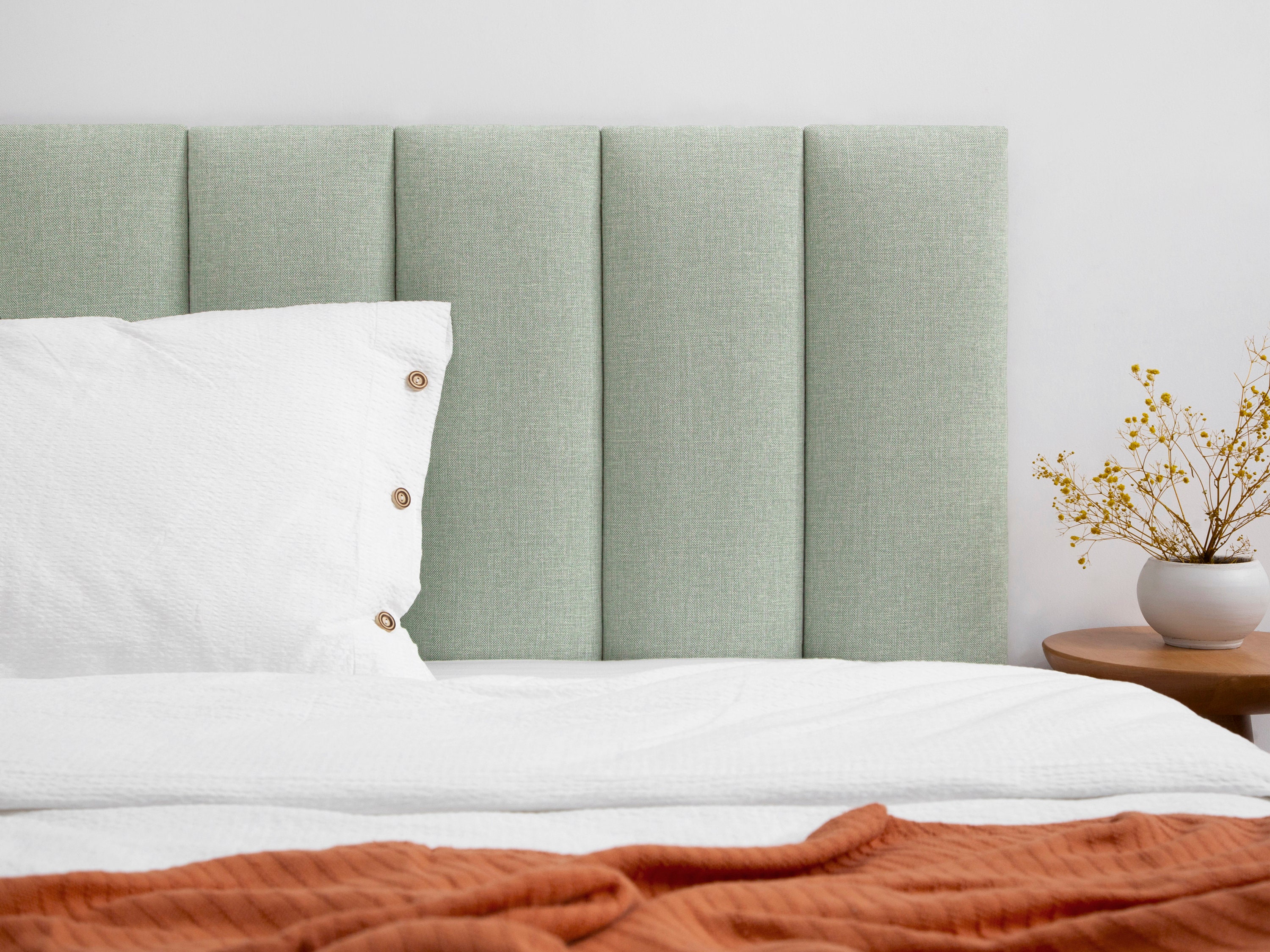 Sage green headboard discount