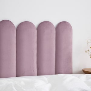 Lilac Velvet Headboard Panel: Upholstered Padded Wall Panel