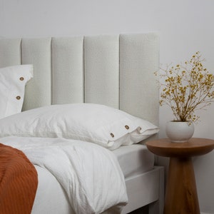 Boucle Headboard Panel • Textured Upholstered Boho Headboard Panel • 14 ...