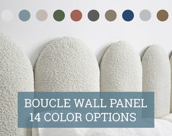 Finger Boucle Wall Panel • Upholstered Soft Round Finish Wall Panel • 14 Color Options • Simple Installation •• All Bed Sizes