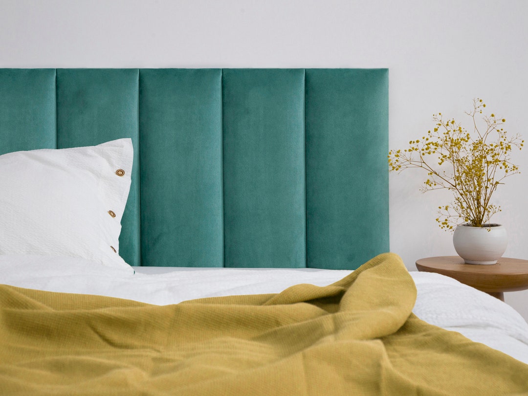 Teal Headboard Panel Teal Blue Velvet Headboard Etsy