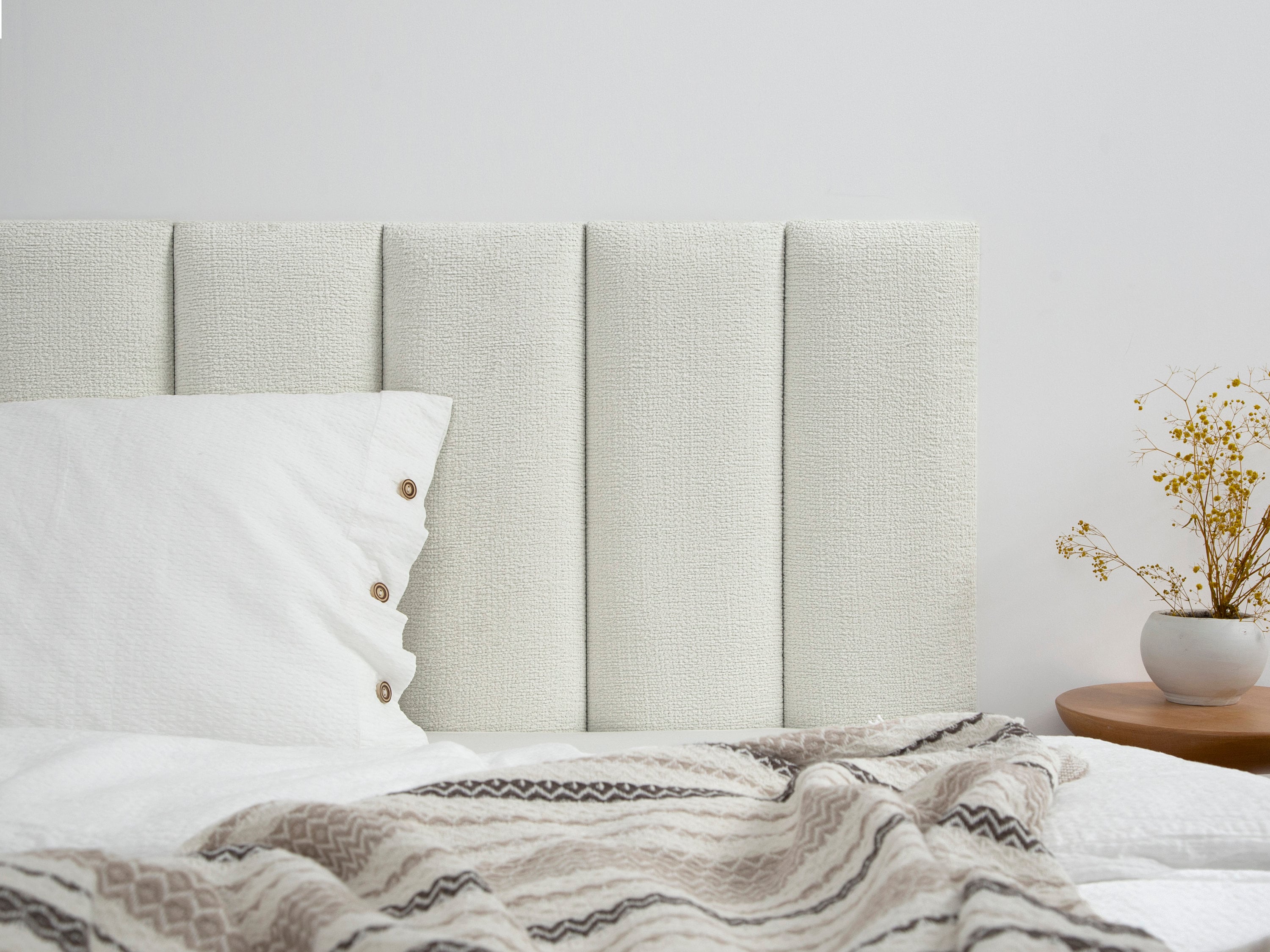 Cream Boho Headboard Panel Upholstered Soft Boho Wall Panel Textured ...