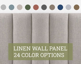 Linen Wall Panel • Upholstered Soft Wall Panel • 24 Color Options • Simple Installation • Woven Linen Fabric • Width x Height •• All Sizes