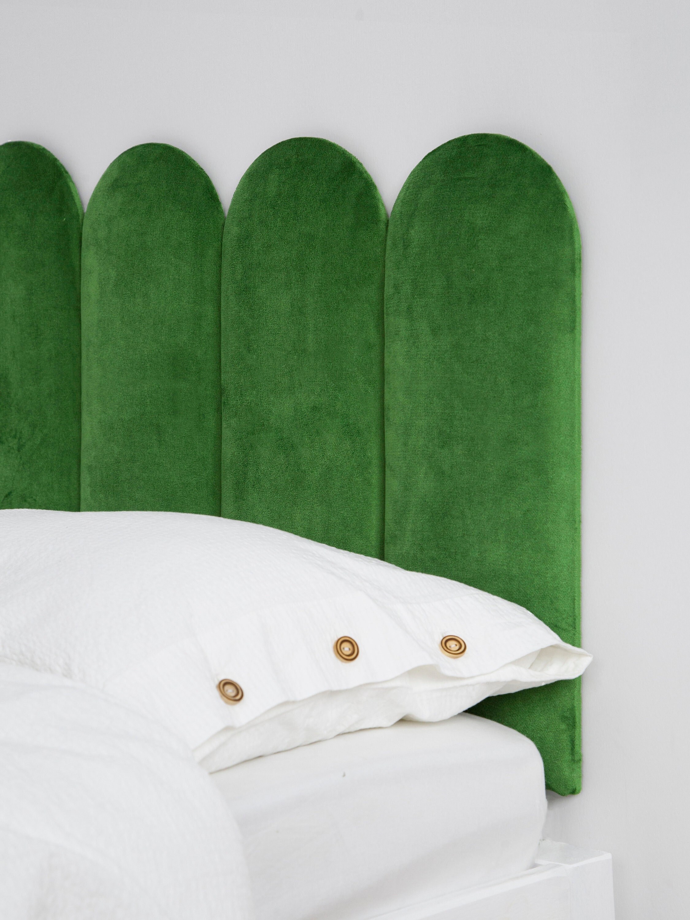 Green Velvet Soft Wall Panel Velvet Headboard Panel Upholstered Soft