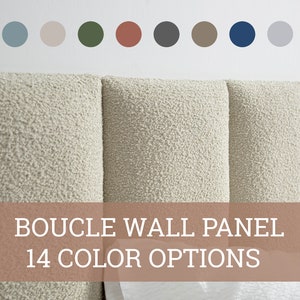 Upholstered Wall Panel Boucle Boho Wall Panel 14 Color Options Textured Boucle Soft Fabric Simple Installation All Sizes image 1