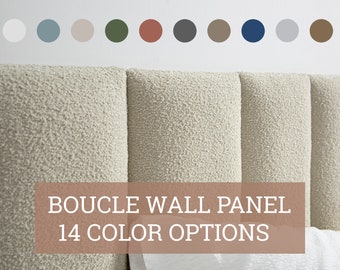 Upholstered Wall Panel • Boucle Boho Wall Panel • 14 Color Options • Textured Boucle Soft Fabric • Boho Wall Decor •• All Bed Sizes