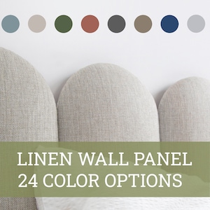 Linen Upholstered Wall Panel: Boho Finger Design, Custom Size
