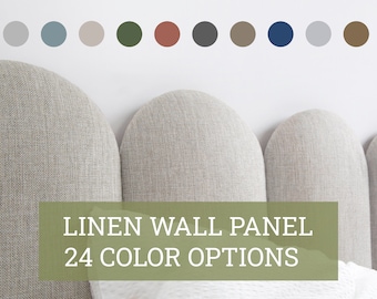 Panel de pared con dedos de lino • Panel de pared suave tapizado personalizado • 24 opciones de color • Instalación sencilla • Tela de lino tejida • Ancho x Alto