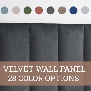 Velvet Wall Panel • Rectangular Velvet Upholstered Soft Wall Panel • 28 Color Options • Simple Installation •• All Sizes