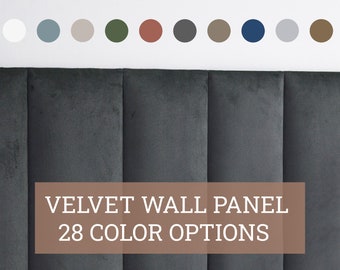 Velvet Wall Panel • Rectangular Velvet Upholstered Soft Wall Panel • 28 Color Options • Simple Installation • Width x Height •• All Sizes