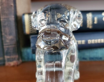 Vintage Federal Glass Puppy Dog Figurines, Collectible Glass, Pressed Glass Puppy Candy Jar