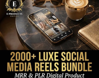 Paquete de más de 2000 Reels de lujo para redes sociales: MRR/PLR (producto digital)