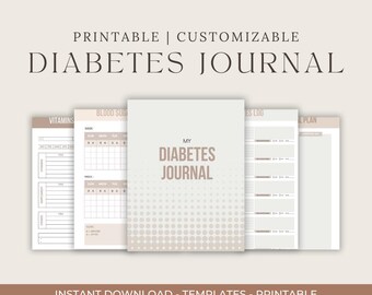 Customizable Diabetes Journal: Daily Health Tracker (Printable)