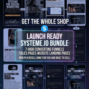 Launch Ready Systeme.io Bundle | 7 High Converting Funnels Sales Pages Website Landing Pages | MRR PLR Resell Done For You and Built to Sell