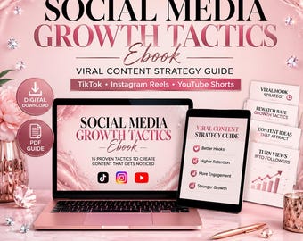 Social Media Growth Tactics Ebook, Viral Content Strategy (Digital Download)