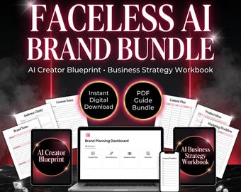 Faceless AI Brand Bundle, AI Creator Blueprint, Online Business Workbook, Digital Marketing Guide PDF Download