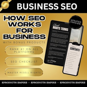 SEO for Business Guide, Rank your Business as #1 on Search Engines with Simple, Step-by-Step SEO Strategies, Step by Step Guide with MRR