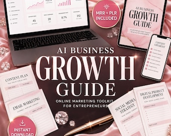 AI Business Growth Guide | Online Marketing Toolkit for Entrepreneurs | Content Social Media | mrr plr pdf Download