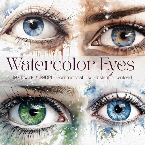 Watercolor Eye Clipart Eyes Clip Art digital download Eye png beautiful eyes png watercolor illustration eye digital download commercial use