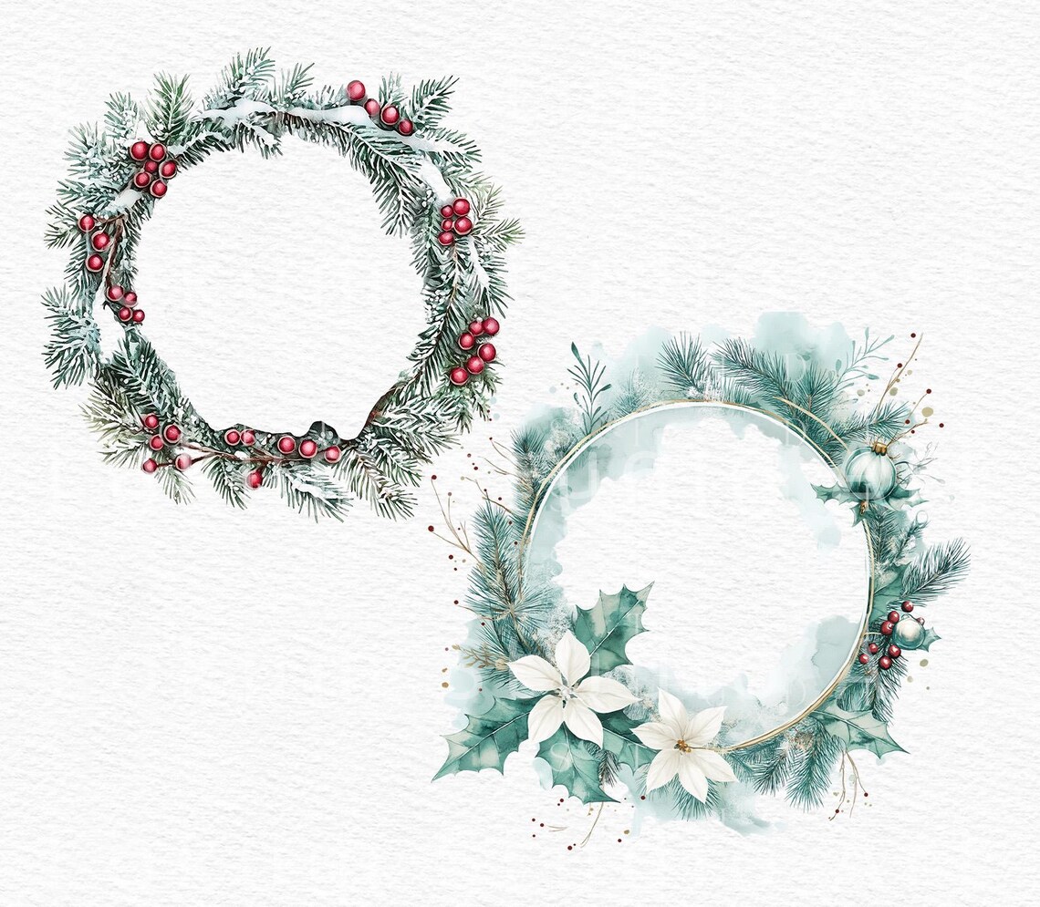 Christmas Winter Frames Clipart Festive Ornaments Cozy Winter Vintage ...