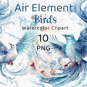 Acuarela Elemento Aire Aves Clipart Libro de Chatarra Elemento Alquimista Aves PNG Ilustraciones Diario Basura Zodiac Clipart Descargar Comercial