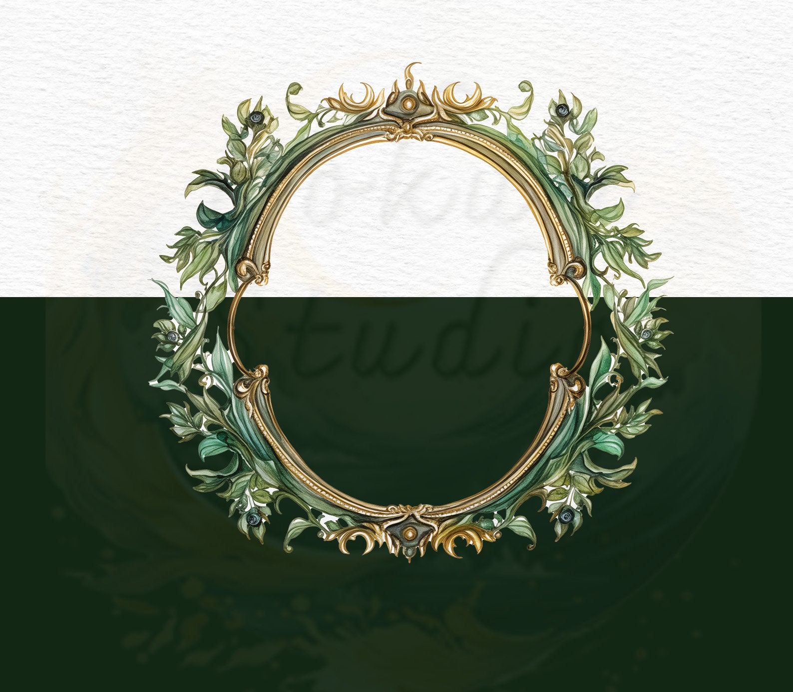 Gold and Green Frames Clipart Victorian Era Rococo Frames Baroque ...