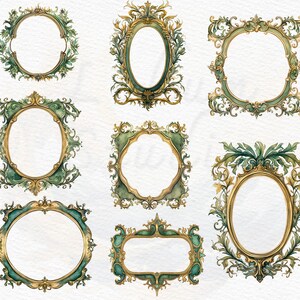 Gold and Green Frames Clipart Victorian Era Rococo Frames Baroque ...