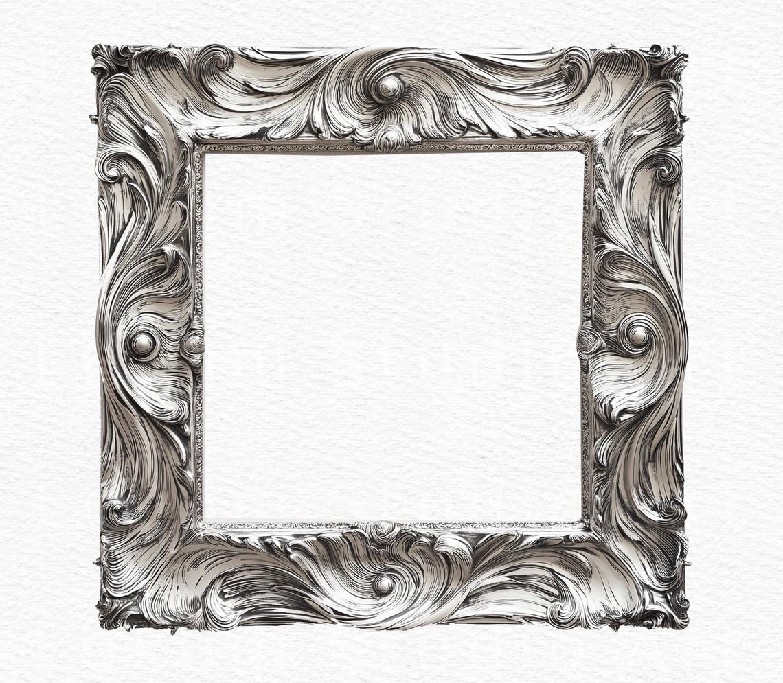 Printable Antique Gold Frames Clipart Victorian Era Rococo Silver ...