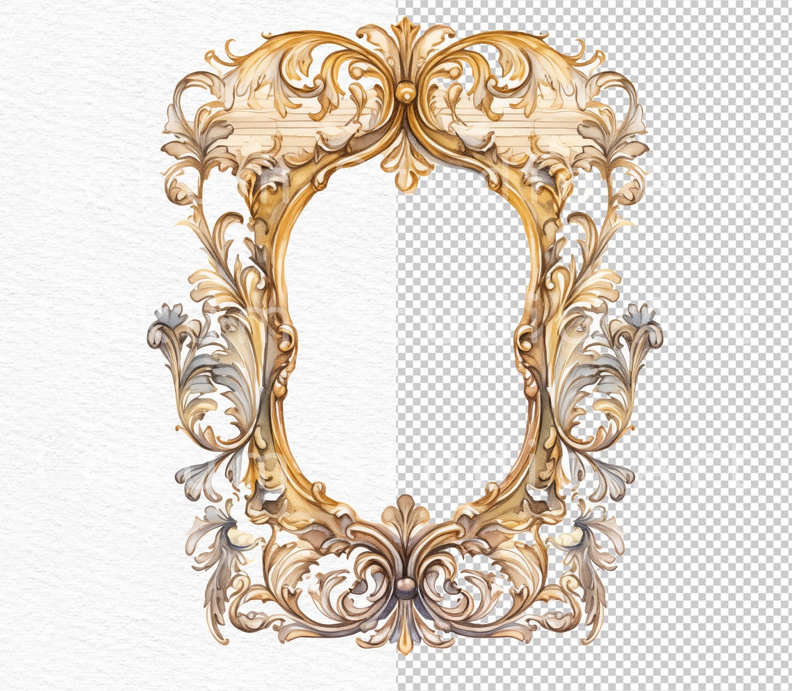 Antique Gold Frames Clipart Victorian Era Rococo Baroque Vintage Clip ...